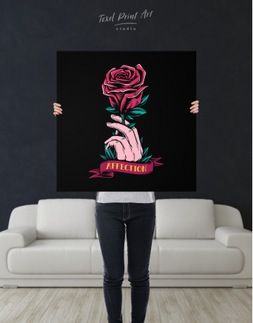 Affection Red Rose Canvas Wall Art - image 1