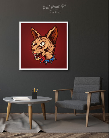 Framed Punk Sphinx Cat Canvas Wall Art - image 3
