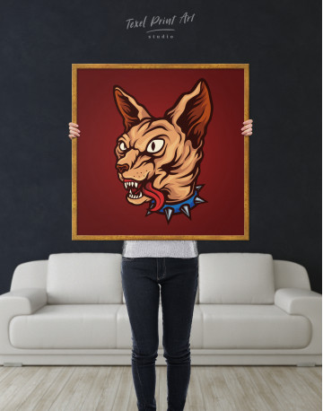 Framed Punk Sphinx Cat Canvas Wall Art - image 4