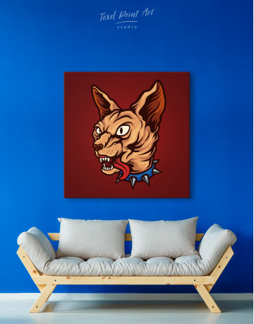 Punk Sphinx Cat Canvas Wall Art - image 2