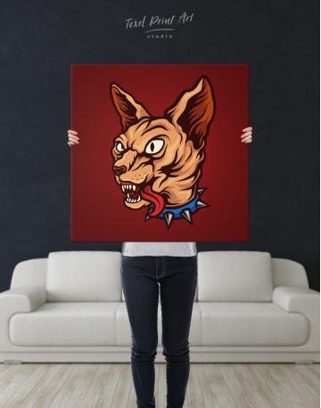 Punk Sphinx Cat Canvas Wall Art - image 6