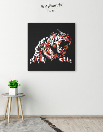 Silhouette Tiger Canvas Wall Art - image 1