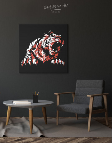 Silhouette Tiger Canvas Wall Art - image 5