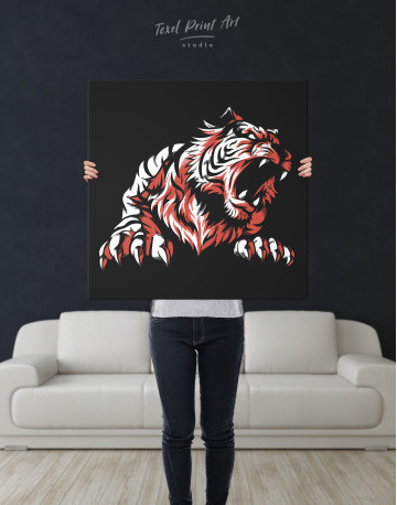 Silhouette Tiger Canvas Wall Art - image 6