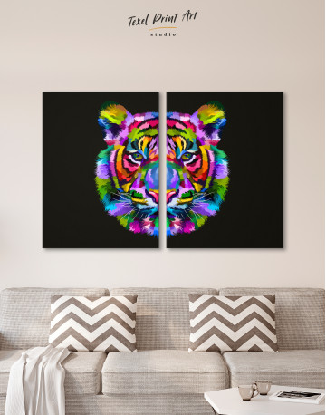Colorful Tiger Canvas Wall Art - image 1