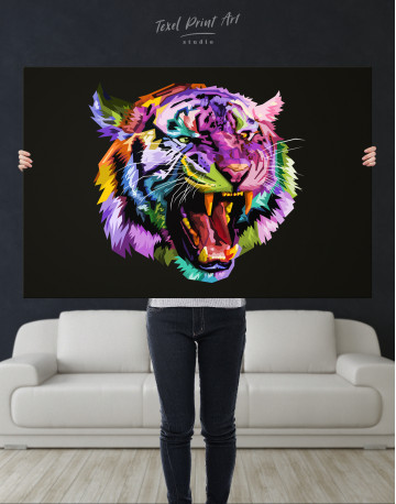 Pop Art Tiger Canvas Wall Art - image 1