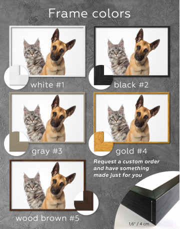Framed Belgian Shepherd and Maine Coon Canvas Wall Art - image 1