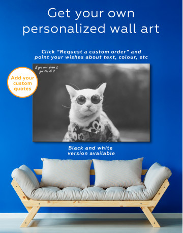 Stylish Cat Hipster Canvas Wall Art - image 5