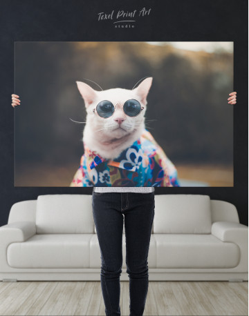 Stylish Cat Hipster Canvas Wall Art - image 7