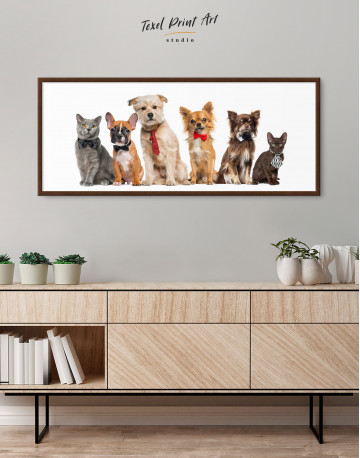 Framed Cute Cats and Dogs Canvas Wall Art - image 2