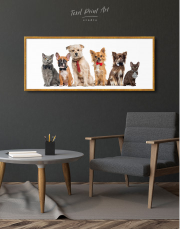 Framed Cute Cats and Dogs Canvas Wall Art - image 3