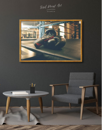 Framed Boxing Gloves in the Ring Canvas Wall Art - image 3