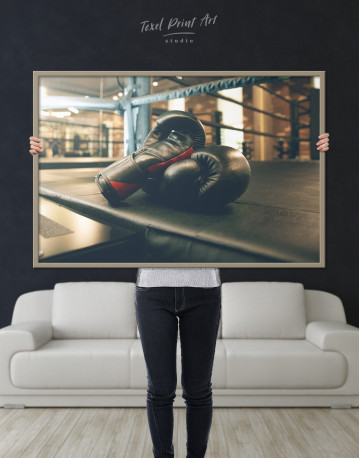 Framed Boxing Gloves in the Ring Canvas Wall Art - image 4