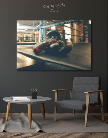 Boxing Gloves in the Ring Canvas Wall Art - image 4