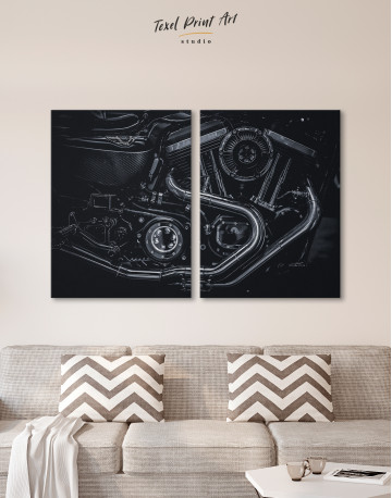 Black Motorcycle Engine Canvas Wall Art - image 10