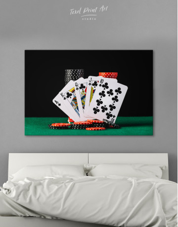 Poker Cards and Chips Canvas Wall Art