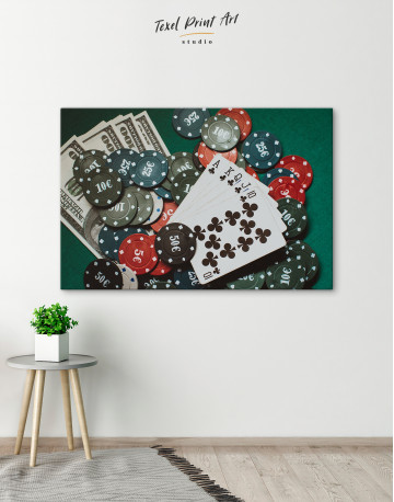 Poker Chips with Cards Canvas Wall Art - image 5