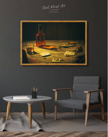 Framed Whiskey and Poker Canvas Wall Art - image 3