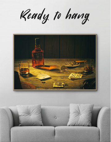 Framed Whiskey and Poker Canvas Wall Art