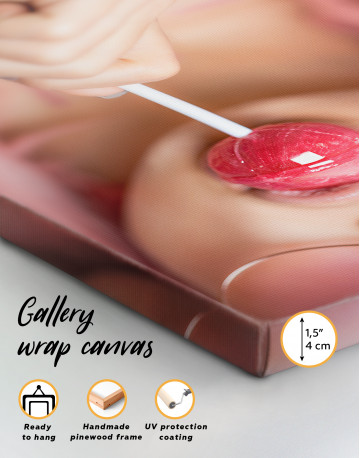 Pink Lollipop Lips Canvas Wall Art - image 1