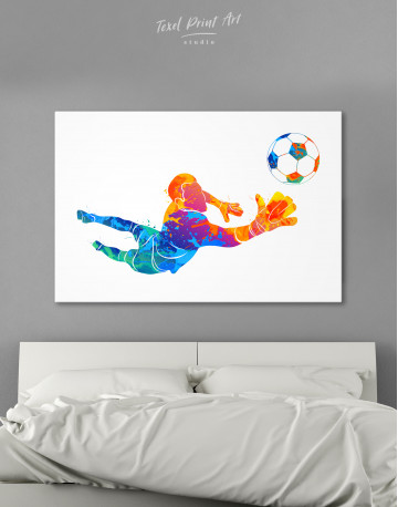 Watercolor Football Goalkeeper Canvas Wall Art