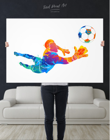 Watercolor Football Goalkeeper Canvas Wall Art - image 7