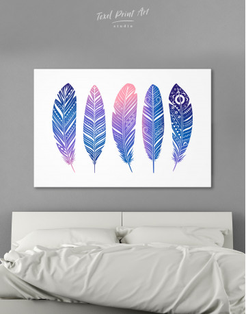 Watercolor Feather Set Canvas Wall Art