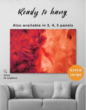 Red and Orange Feather Canvas Wall Art - image 3