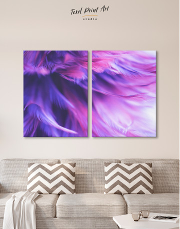 Purple Bird Feather Canvas Wall Art - image 2