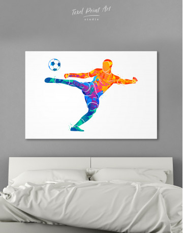 Watercolor Soccer Player Canvas Wall Art