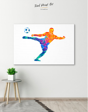Watercolor Soccer Player Canvas Wall Art - image 7
