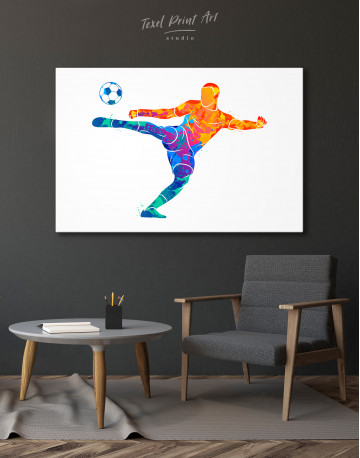 Watercolor Soccer Player Canvas Wall Art - image 5