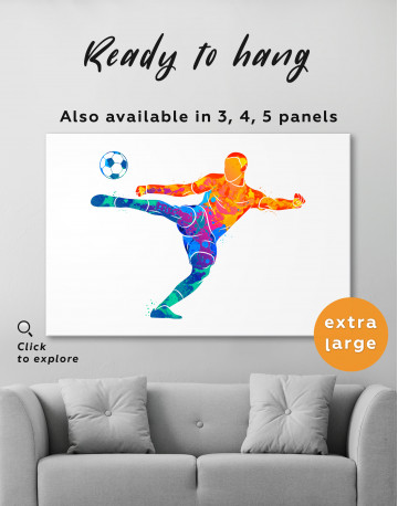 Watercolor Soccer Player Canvas Wall Art - image 4