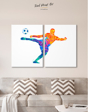 Watercolor Soccer Player Canvas Wall Art - image 10