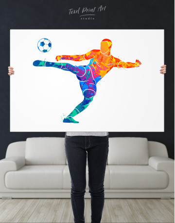 Watercolor Soccer Player Canvas Wall Art - image 9