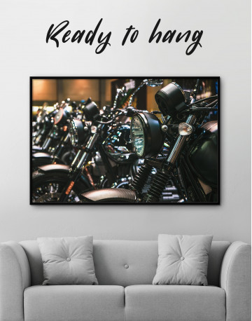 Framed Harley Motorcycles Canvas Wall Art