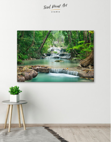 Deep Forest Waterfall Canvas Wall Art - image 4