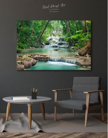 Deep Forest Waterfall Canvas Wall Art - image 7