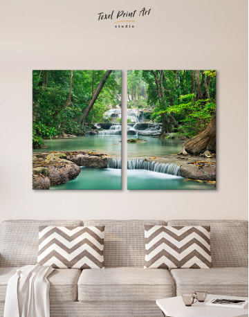 Deep Forest Waterfall Canvas Wall Art - image 2