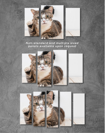 Cat in Glasses Canvas Wall Art - image 5