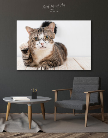 Cat in Glasses Canvas Wall Art - image 4