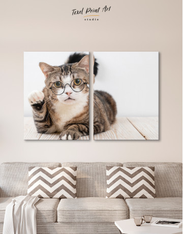 Cat in Glasses Canvas Wall Art - image 10