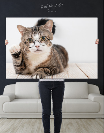 Cat in Glasses Canvas Wall Art - image 9