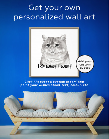 Framed I Do What I Want Cat Canvas Wall Art - image 3