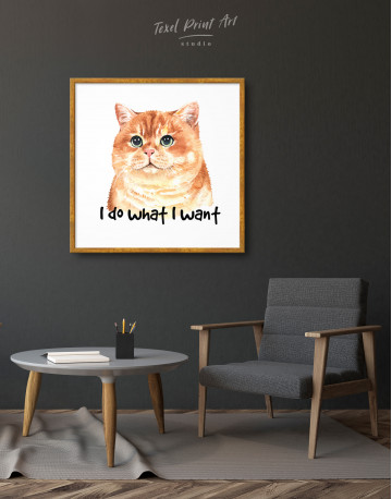 Framed I Do What I Want Cat Canvas Wall Art - image 2