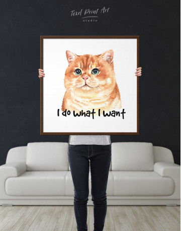 Framed I Do What I Want Cat Canvas Wall Art - image 1