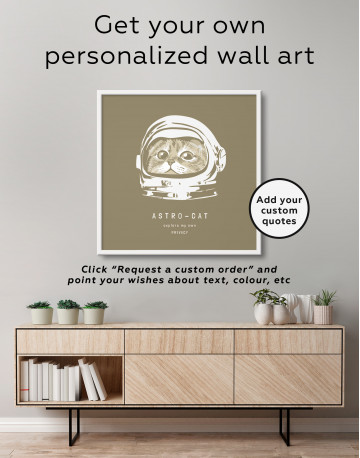 Framed Astro Cat Canvas Wall Art - image 2