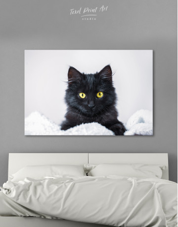 Cute Black Kitten Canvas Wall Art - image 2