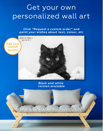 Cute Black Kitten Canvas Wall Art - image 6