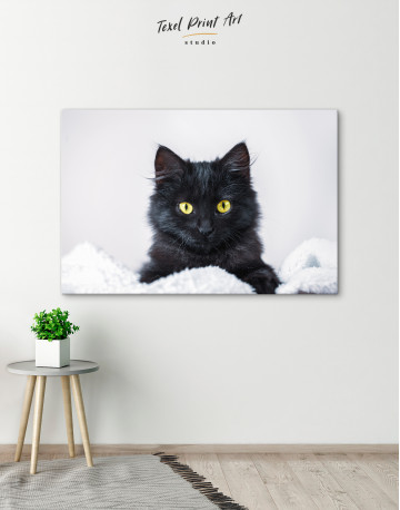 Cute Black Kitten Canvas Wall Art - image 5